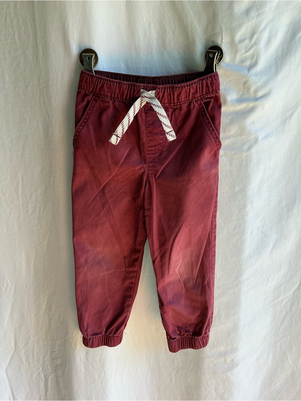 Garanimals Maroon Kids Jogger Pants with White Drawstring